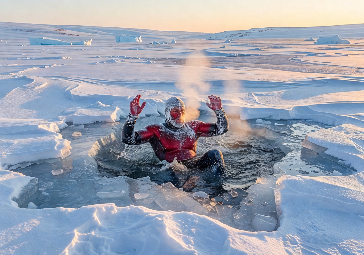Arctic ice bath plunge experience