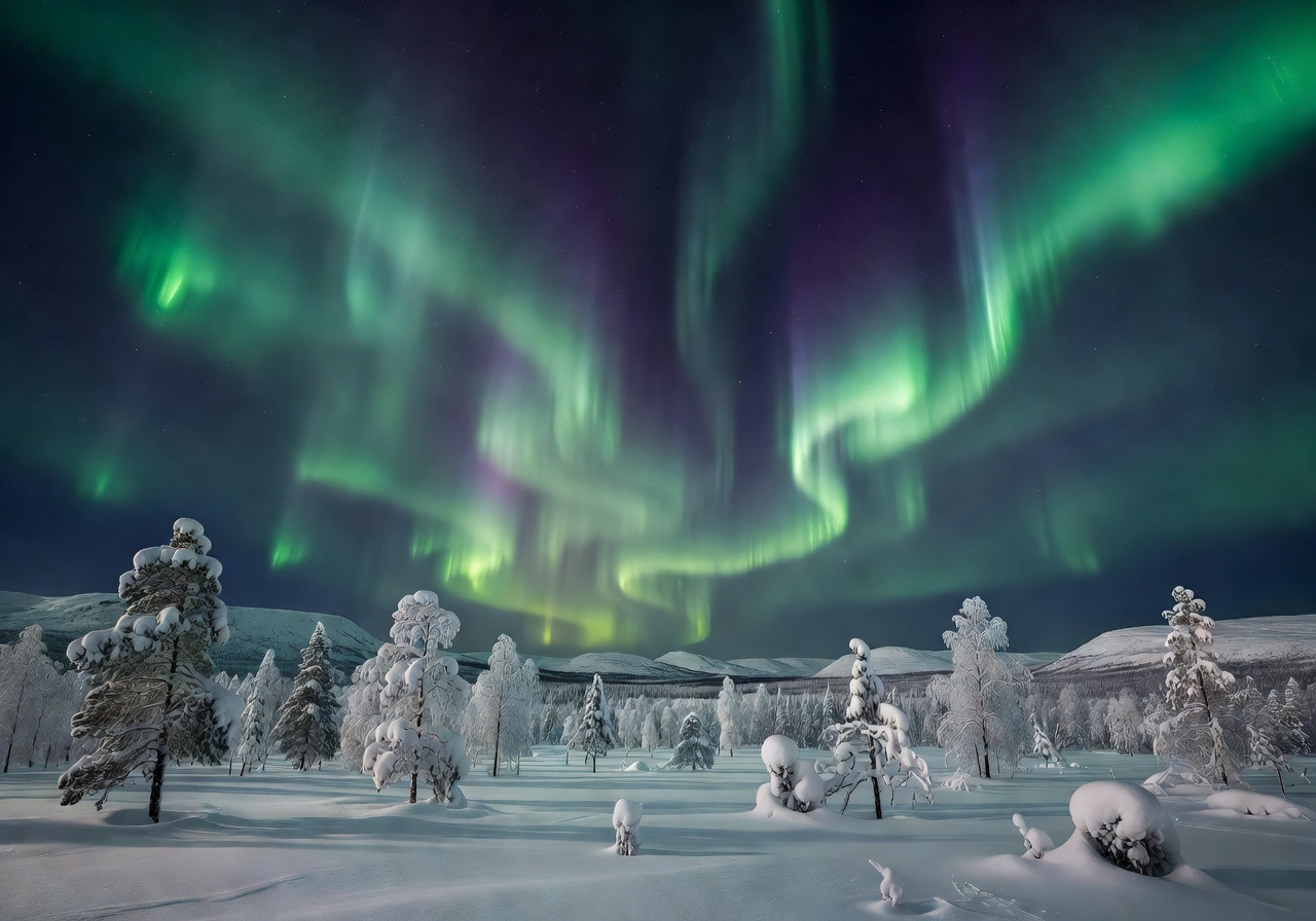 Lapland Northern Lights sky