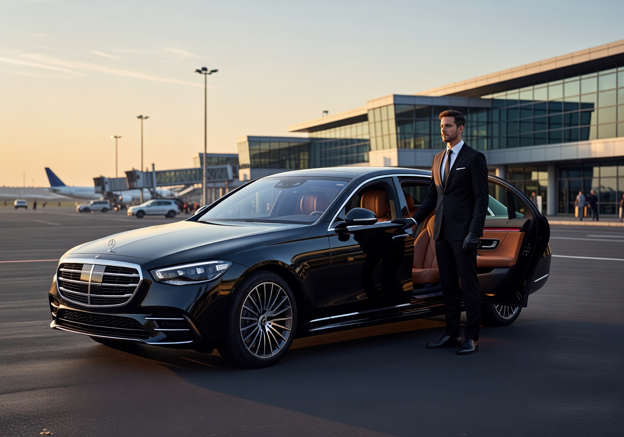 Luxury chauffeur Mercedes airport transfer