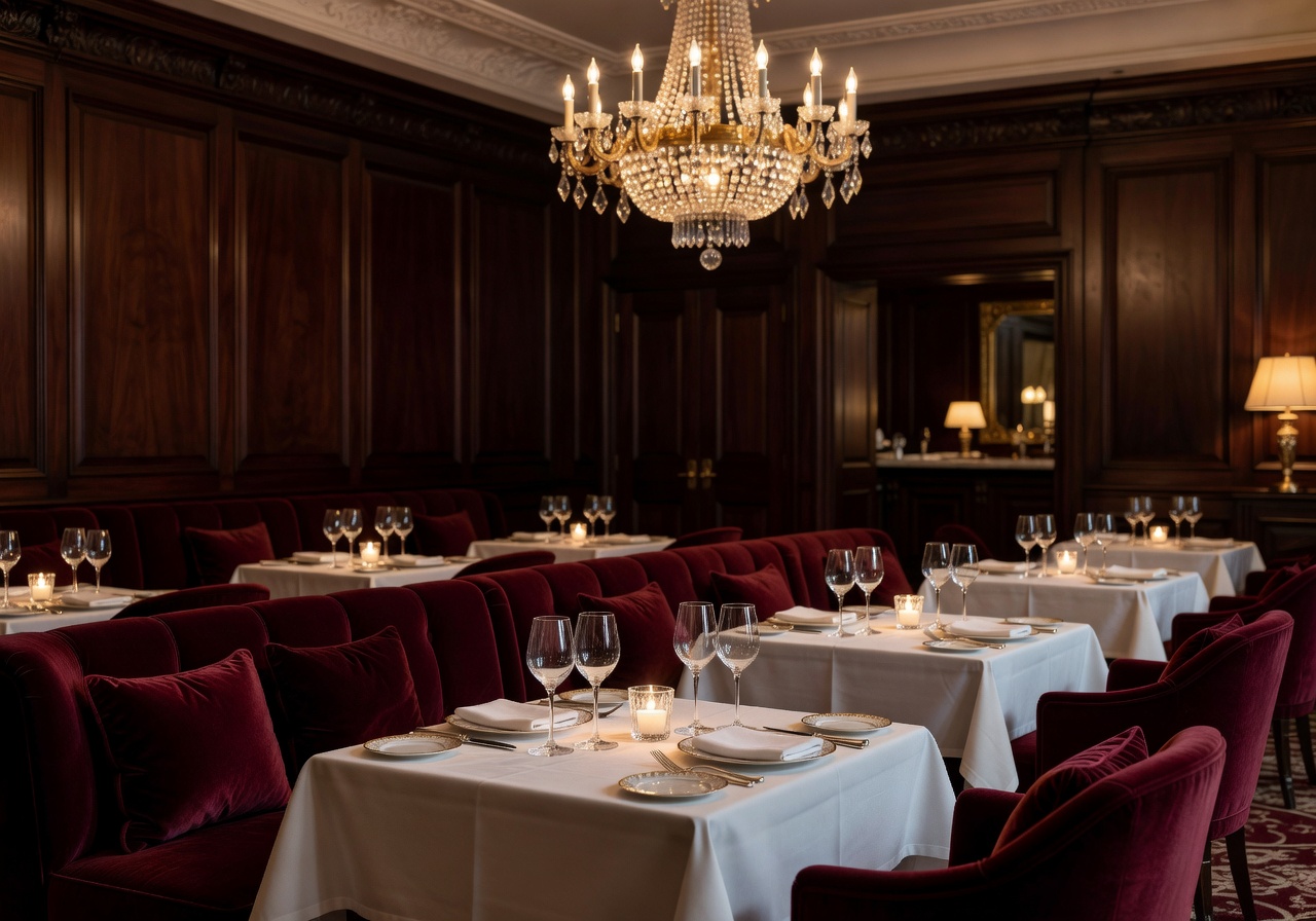 Luxury restaurant interior elegant lighting