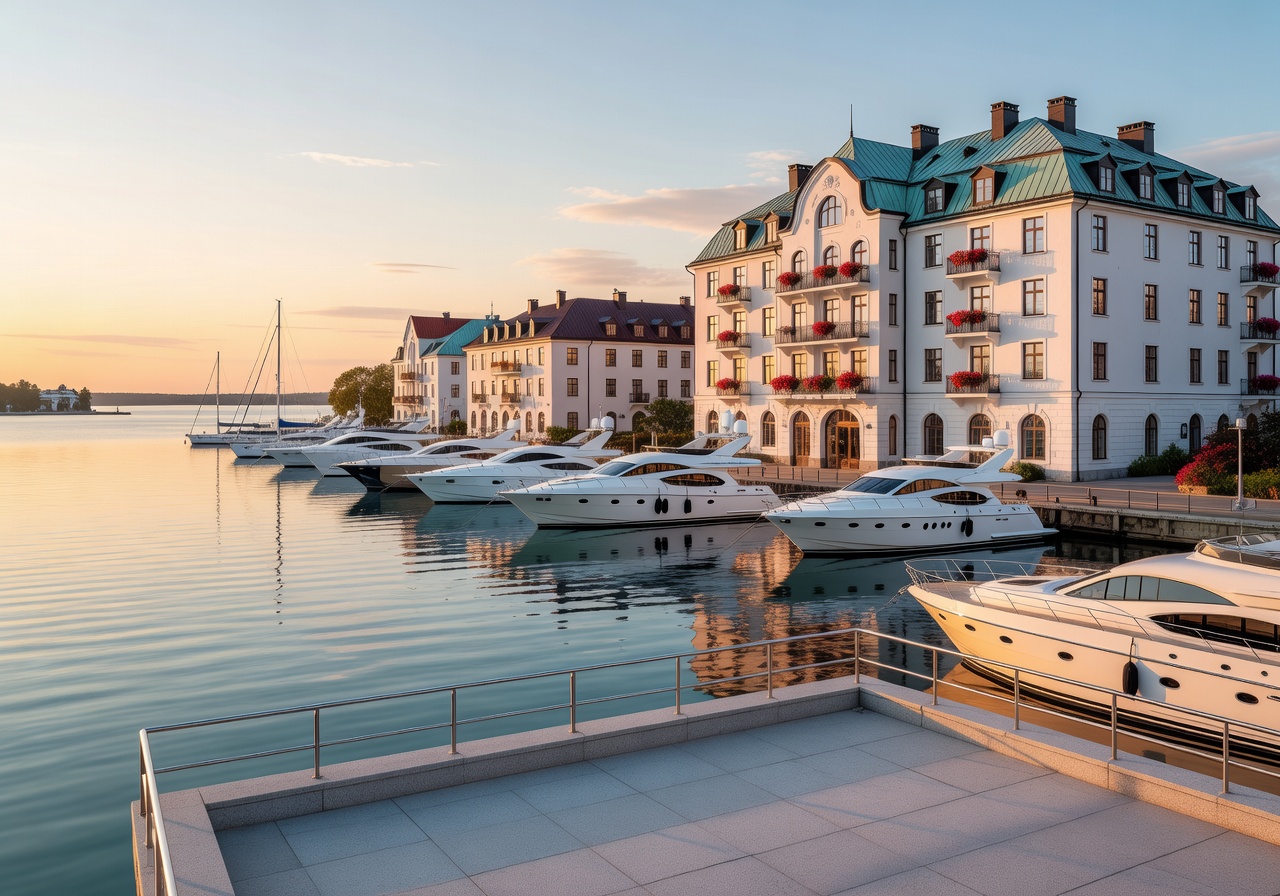 Mariehamn marina view luxury hotel