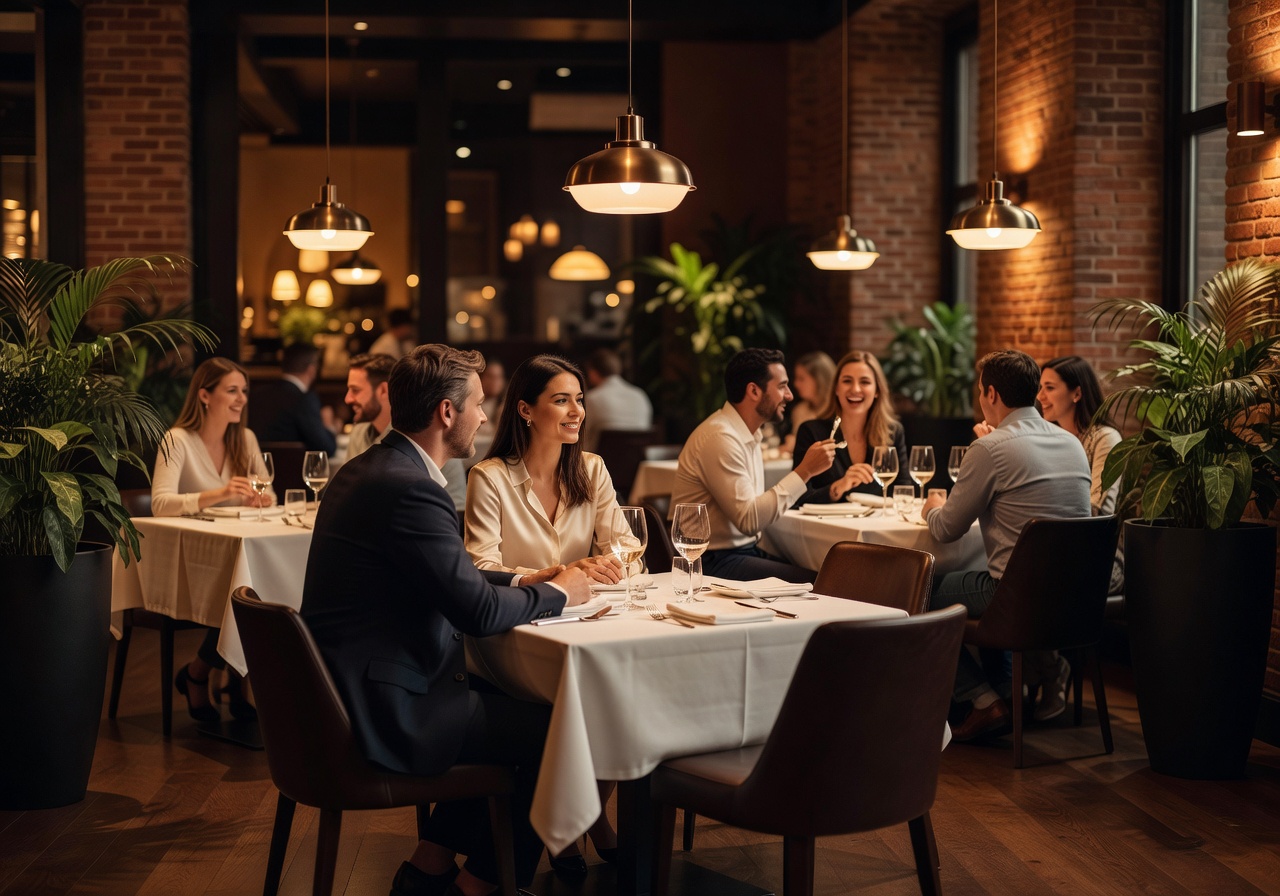 Restaurant interior dining ambiance