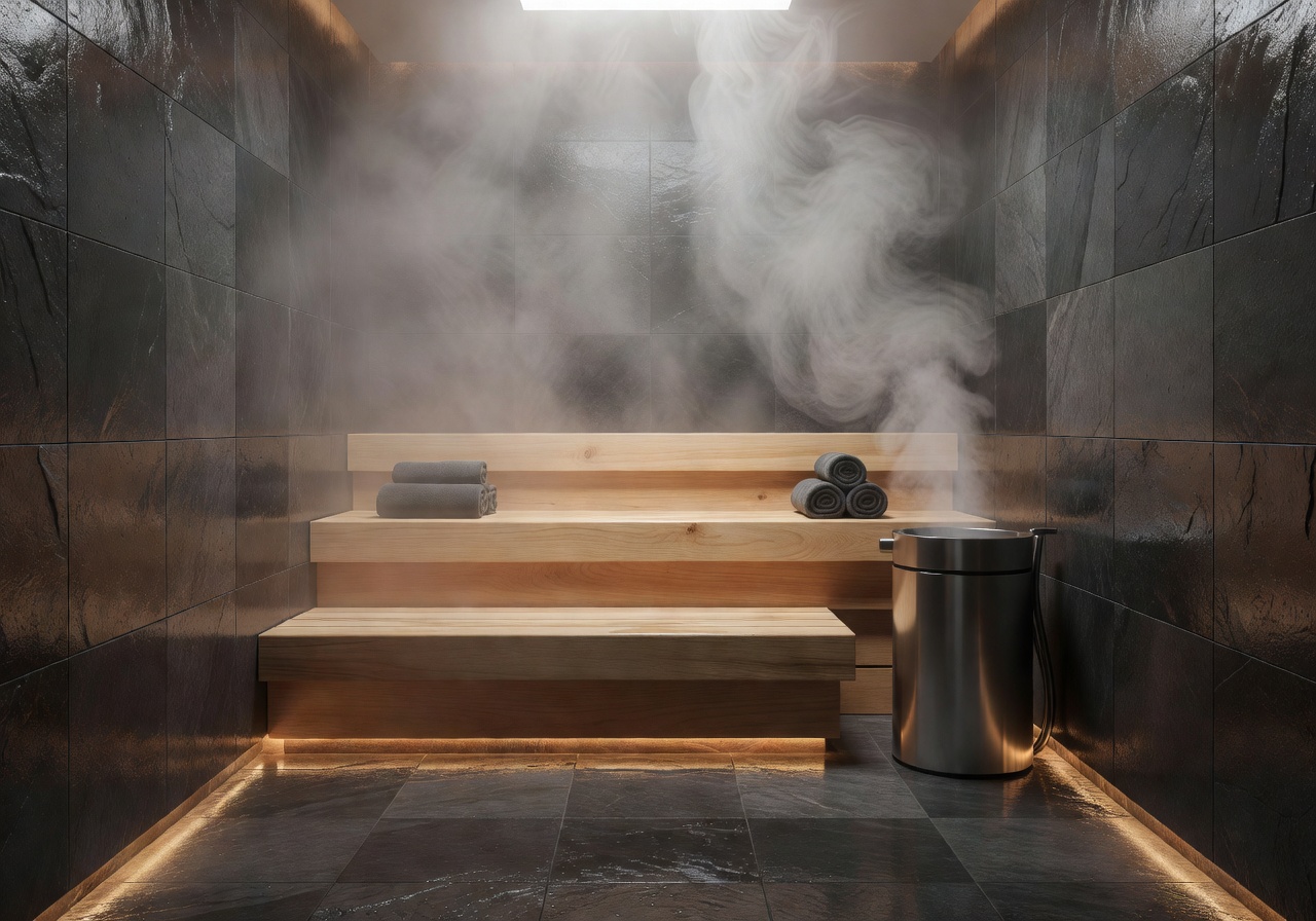 Steam room luxury wellness